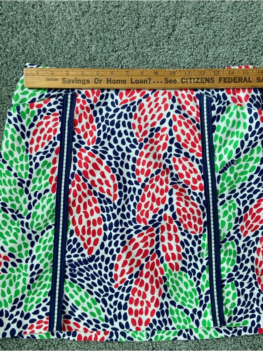 Lilly Pulitzer Multicolor Leaf-Print Mini Skirt - Navy, Coral, Lime Size 6 - Picture 7 of 10